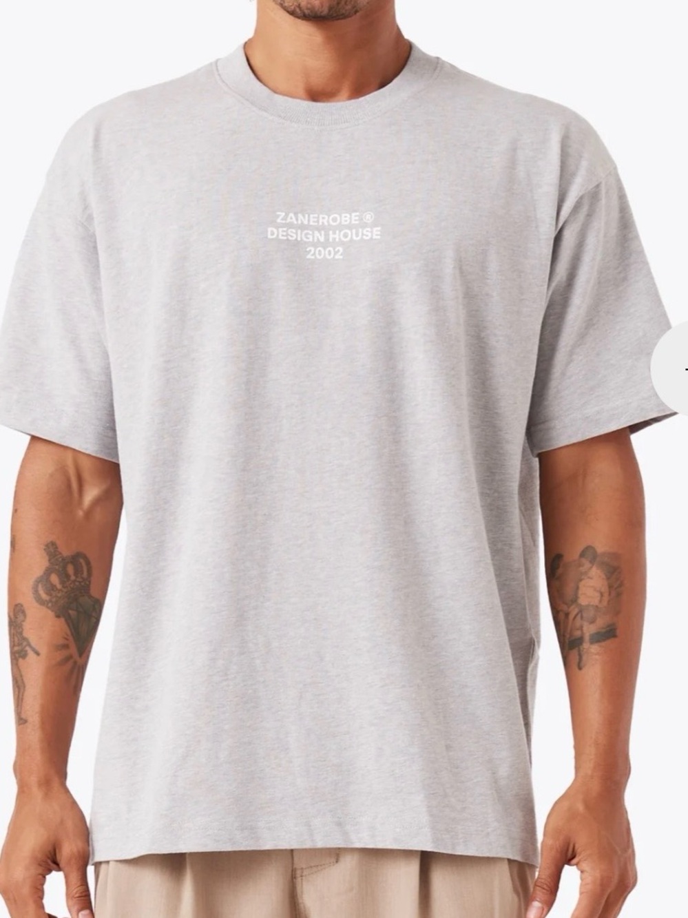 ZANEROBE DESIGN HOUSE BOX TEE GREY MARLE, size S